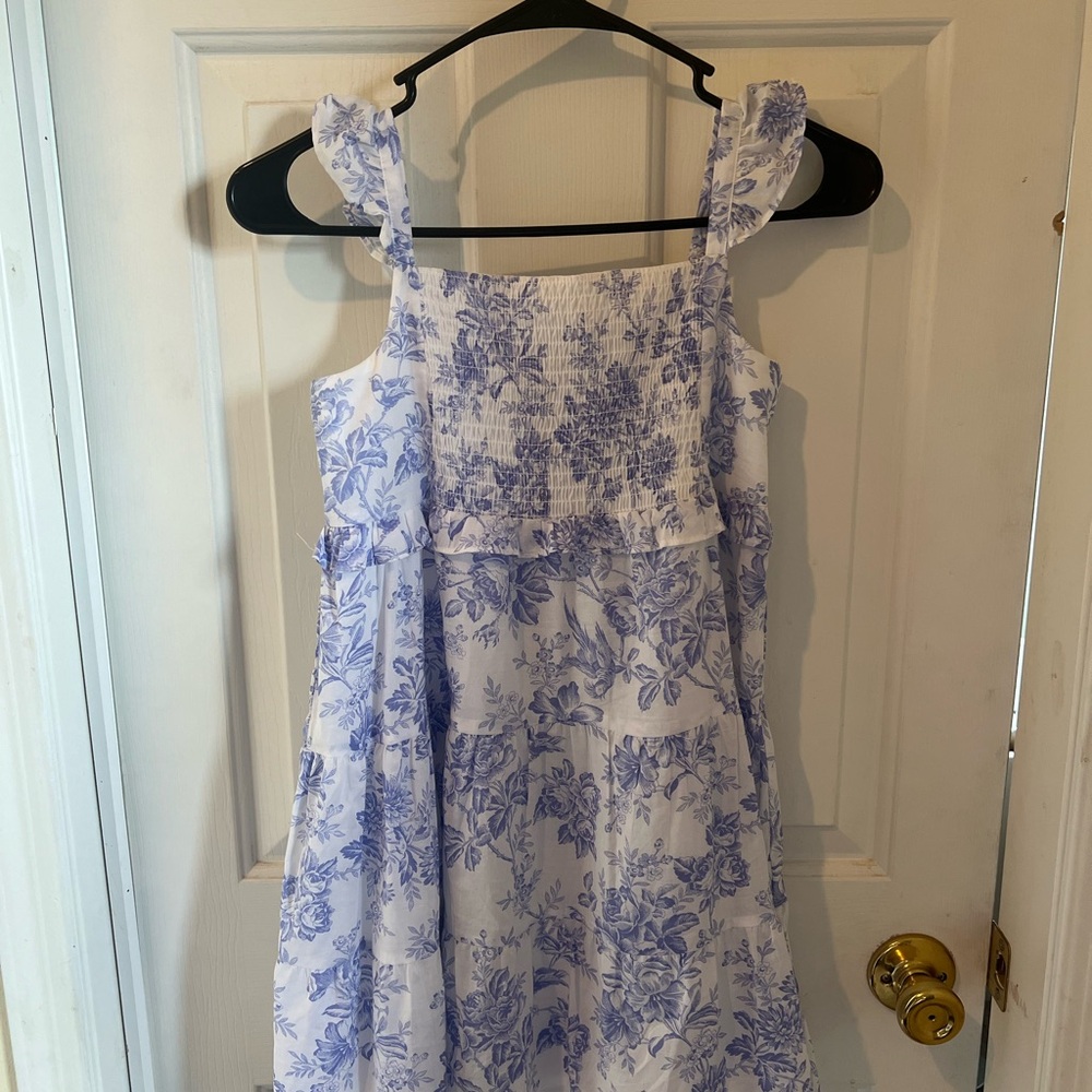 Janie and Jack Blue and White Sleeveless Sundress